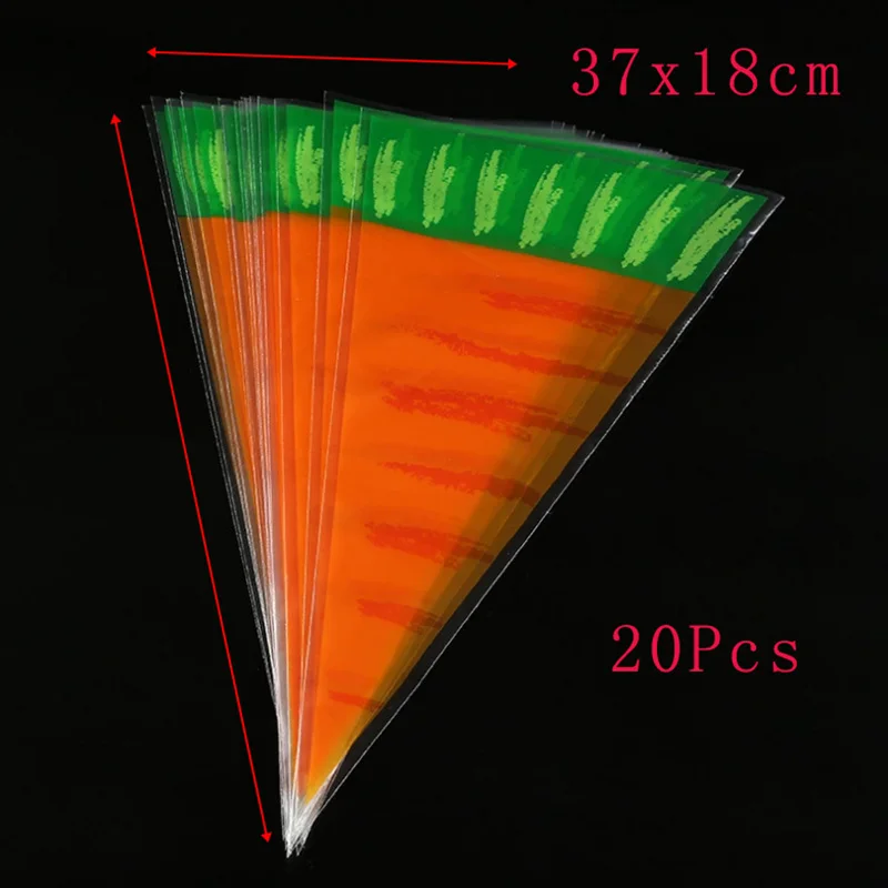 WEIGAO 20/50 шт прозрачный целлофановый конфеты конусов мешок Печенье сумка для хранения Пластик подарочные пакеты для пасхальные украшения Счастливой Пасхи пользу - Цвет: 20Pcs