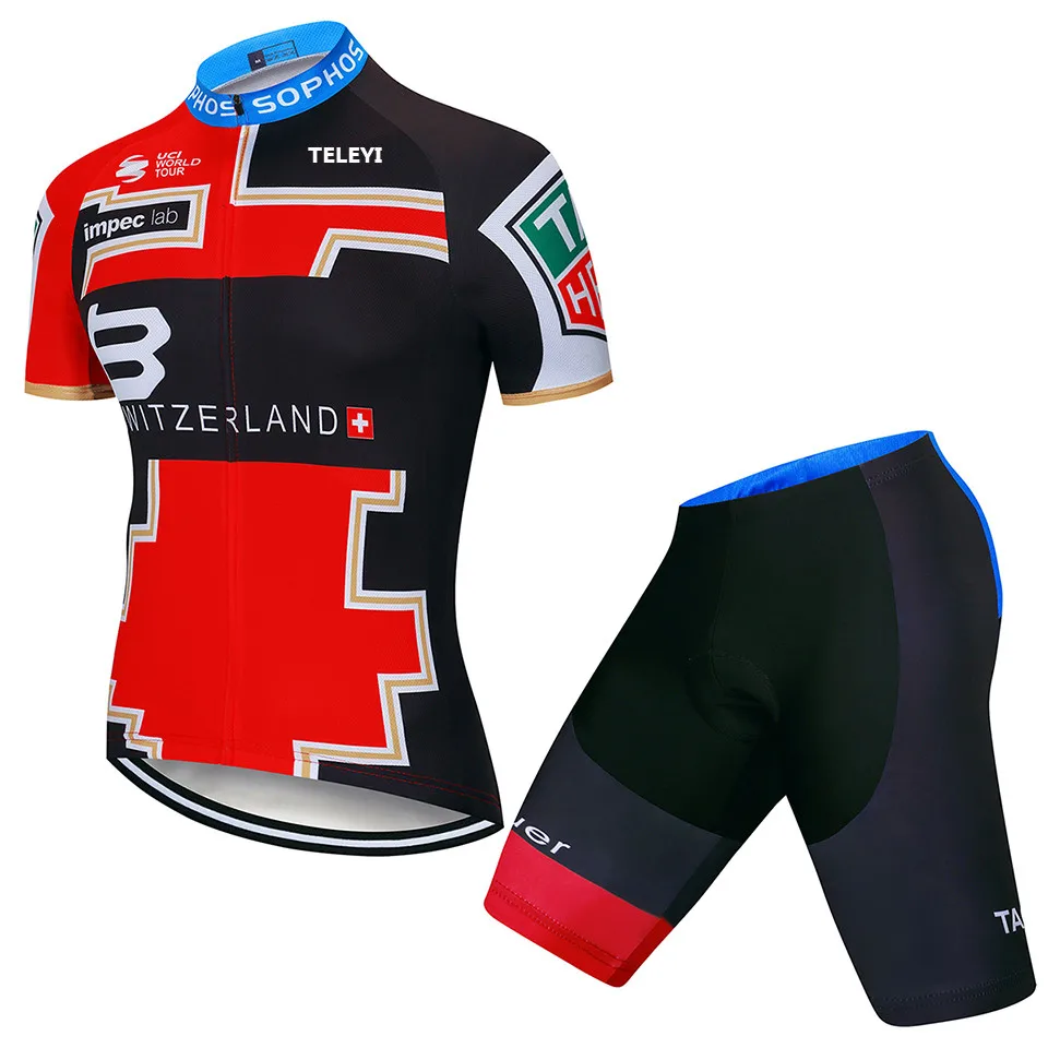2018 فريق Switzerlands الدراجات جيرسي هلام سراويل البيك القصيرة روبا ciclismo رجل الصيف الجافة سريعة ركوب الدراجات مايوه في Culotte الملابس