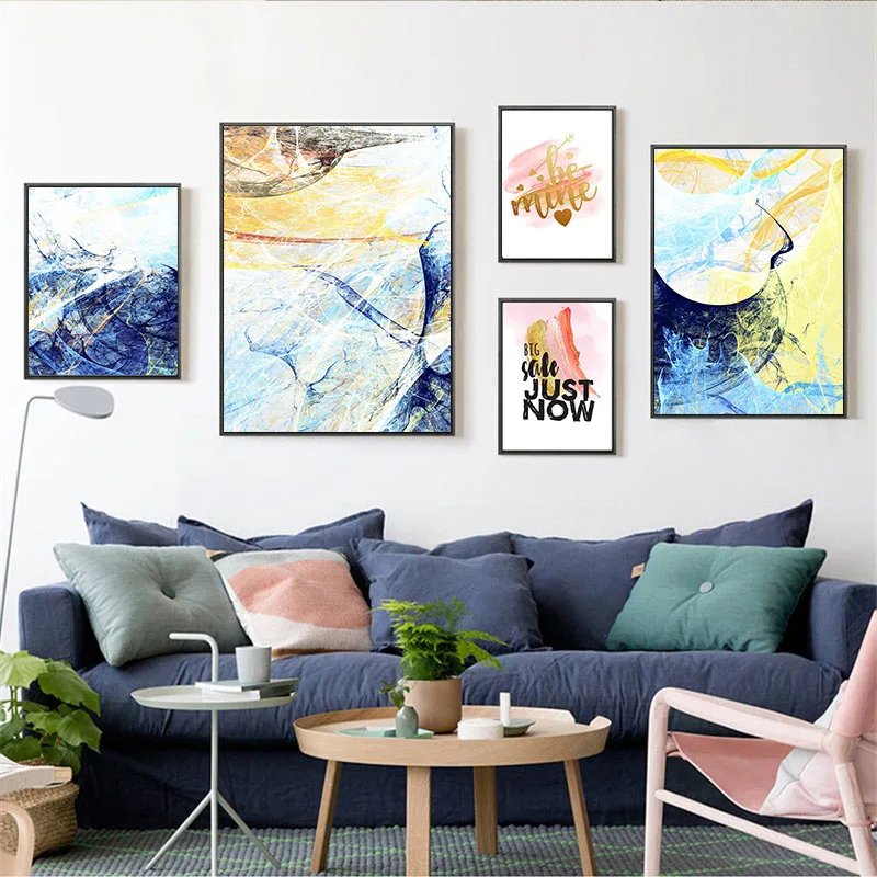 

Nordic Posters and Prints Modern Abstract Canvas Wall Art for Bedroom Home Decor Five Pictures Combination Decorative Painting