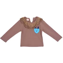 Baby Kids Girl Long Sleeve T-shirt Lace Collar Princess Blouse Tee Tops Pullover 5 LS4