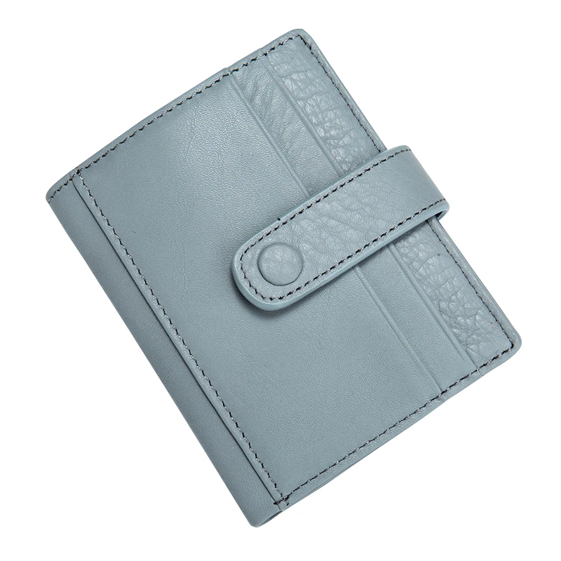 

Genuine Leather Women Wallets Summer Ultra Thin Solid Card Holder Hasp Design Short Purse Wallets Female Girls Purses