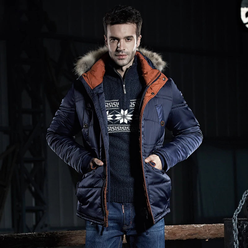 Russian Men Hooded Collars Cotton Padded Clothes Men s Increased Cotton Padded Jacket Coat Man Winter