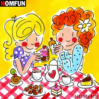 

HOMFUN Full Square/Round Drill 5D DIY Diamond Painting "Cartoon dessert girl" 3D Embroidery Cross Stitch 5D Decor Gift A07405