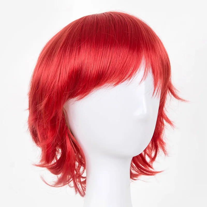 Красный парик Fei-Show синтетические термостойкие волокна короткие волнистые волосы костюм мультфильм Cos-play женские волосы для салонов Вечерние