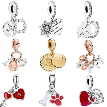 

Fresh Style Hamburger French fries Lock Flower Crystal Pendants Beads Fit Original Pandora Charms Bracelets for Women DIY Perles