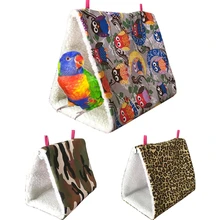 Многоцветные мягкие плюшевые птицы Попугай гамак удобные волнистый попугай зима теплая кровать пещера клетка хижина палатка Pet Toy 40DC22