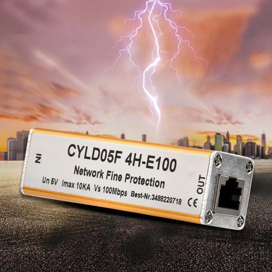 RJ45 RJ11 адаптер Ethernet сетевой стабилизатор перенапряжения гром освещение разрядник защита 5 в