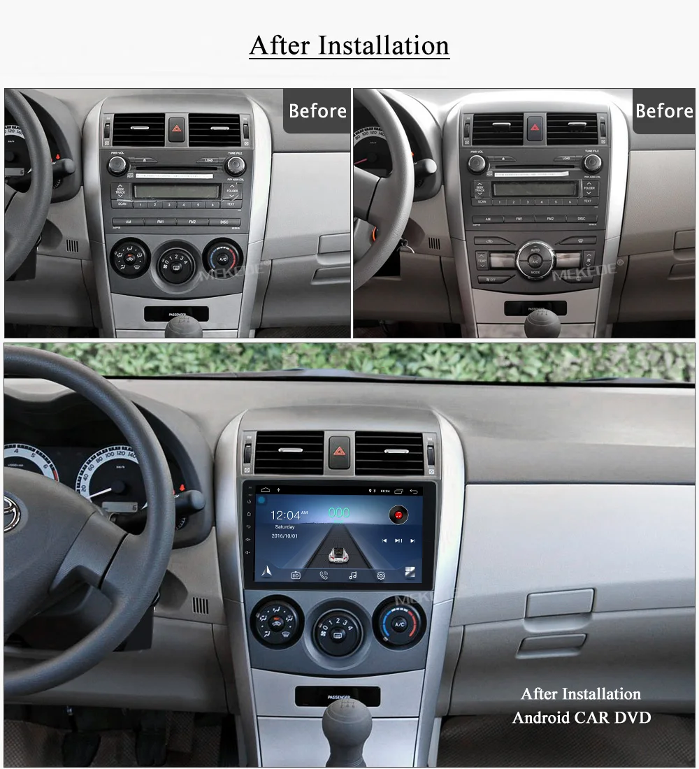 Clearance MEKEDE Car multimedia player Radio stereo Car Android 8.1 For toyota corolla 2007-2011 with Navigation Stereo  (No dvd) WIFI BT 4