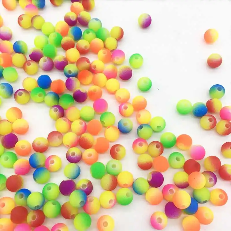 

DIY 6/8/10/12mm 100/50/30pcs/lot New Hot Explosion models Mixed Round Acrylic Spacer Beads Jewelry making for Bracelet Necklace