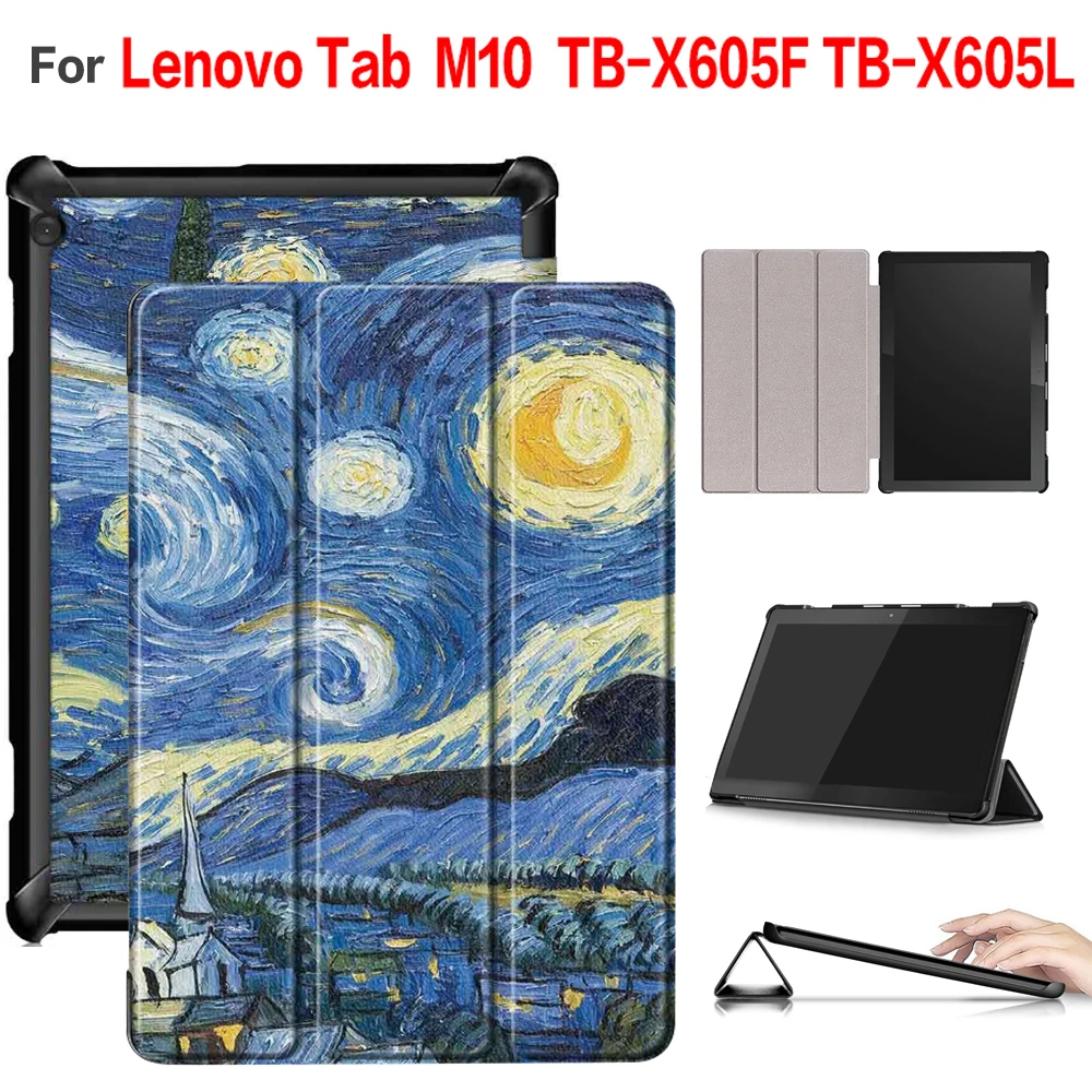 

Walkers folio case for lenovo tab M10 TB-X605F TB-X605L Cover Case ultra slim thin protective skin+ free gift
