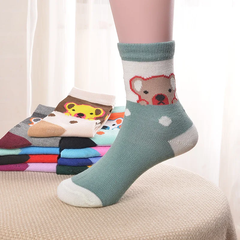 

Hot Sales 3-12 years old children skin warm cotton jacquard brand socks deodorization antibacterial socks