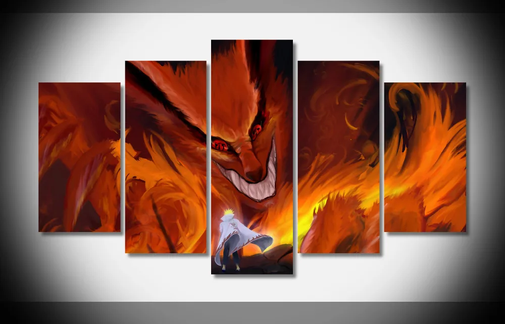 

P2910 kyuubi and yondaime anime Poster Framed Gallery wrap art print home wall decor wall picture Already to hang digital print