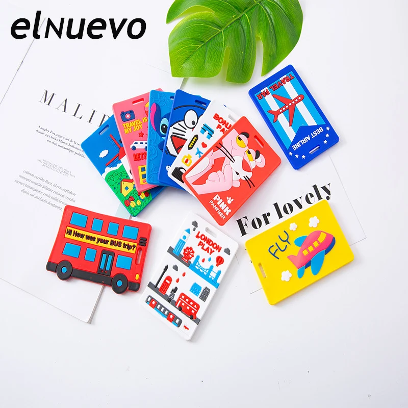 

Travel Accessories Luggage Tag Suitcase Cartoon Style Cute Minions Silicone Tags Portable Travel Label Bag Tag Obag Accessories