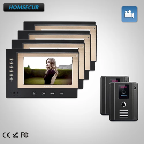

HOMSECUR 7" Video Door Entry Phone Call System+Outdoor Monitoring for House/Flat : TC011-B Camera(Black)+TM701R-B Monitor(Black)