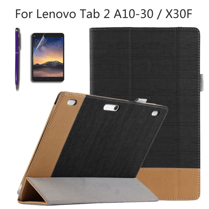 

For Lenovo Tab 2 A10-30 X30F 10.1 inch Tablet dedicated support set of color matching Smart Cover + Film + Stylus