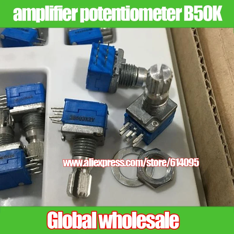 5pcs Double 09 type precision 6 pin potentiometer B503 / audio