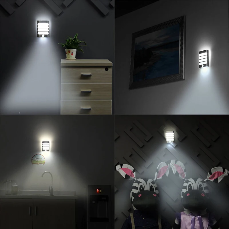 Перезаряжаемый светодиодный настенный светильник для ванной, беспроводной, Автоматическое включение/выключение, Ночной светильник с датчиком движения, ночной Светильник для детской прихожей, дорожек, лестниц