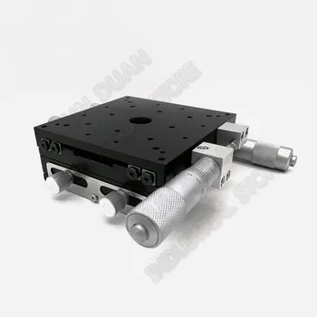 

XY Axis 100*100mm 4" Trimming Station Manual Displacement Platform Cross Roller Guide Way Linear Stage Sliding Table LY100-R