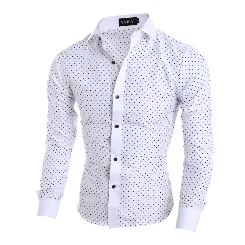 

Men Long Sleeve Star Printing Shirt Camisa Masculin Slim Fit Casual Turn Down Collar Shirt Male Business Shirts Men Clothing