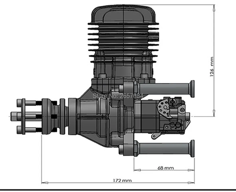 DLE61 61CC газовый двигатель для радиоуправляемого самолета фиксированная модель крыла однотактный два выхлопа ветра холодной руки начать после удара