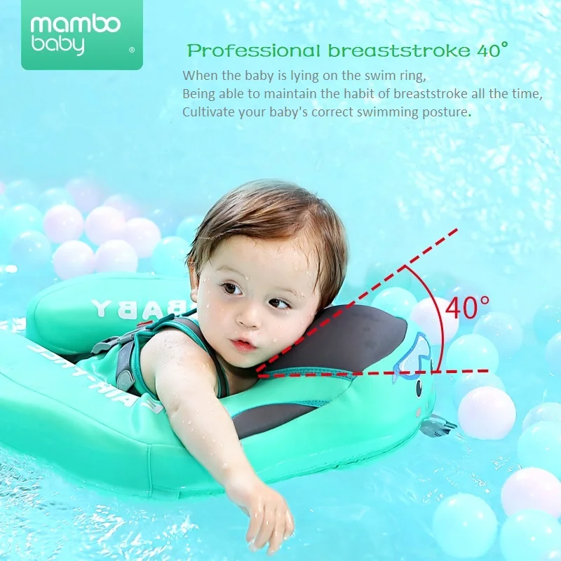 Baby Infant Non-Inflatable Float Lying Swimming Ring Children Waist Float Ring Floats Pool Toys Swim Trainer Sunshade Swim Ring