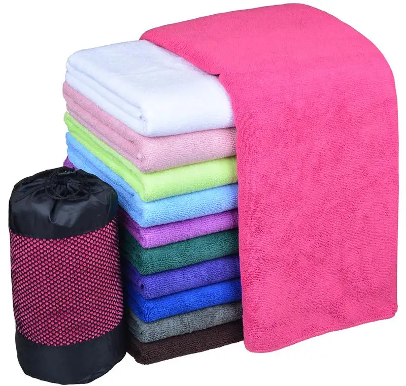 40,7 см x 81,3 см микрофибра путешествия полотенце для туризма Спорт Тренажерный зал лицо полотенце s ультравпитывающее дышащая сумка - Цвет: Dark Pink