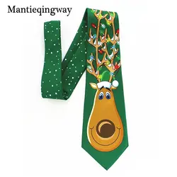 Mantieqingway 9 см Новогодние Галстуки для мужские Санта Клаус Prinetd широкий галстук Corbatas тонкий Vestidos Повседневное узор шеи галстук-бабочку