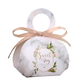 

Sweet Wedding Candy Boxes Wedding Gift Packaging Boxes with Ribbon Baby Shower Party Boxes Giveaways
