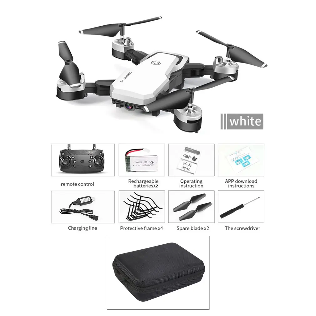 HJ28-1 Foldable 5MP Camera RC Drone Wifi FPV Altitude Hold Gesture Photo/Video RC Quadcopter With Storage Bag& 2PCS Batteries