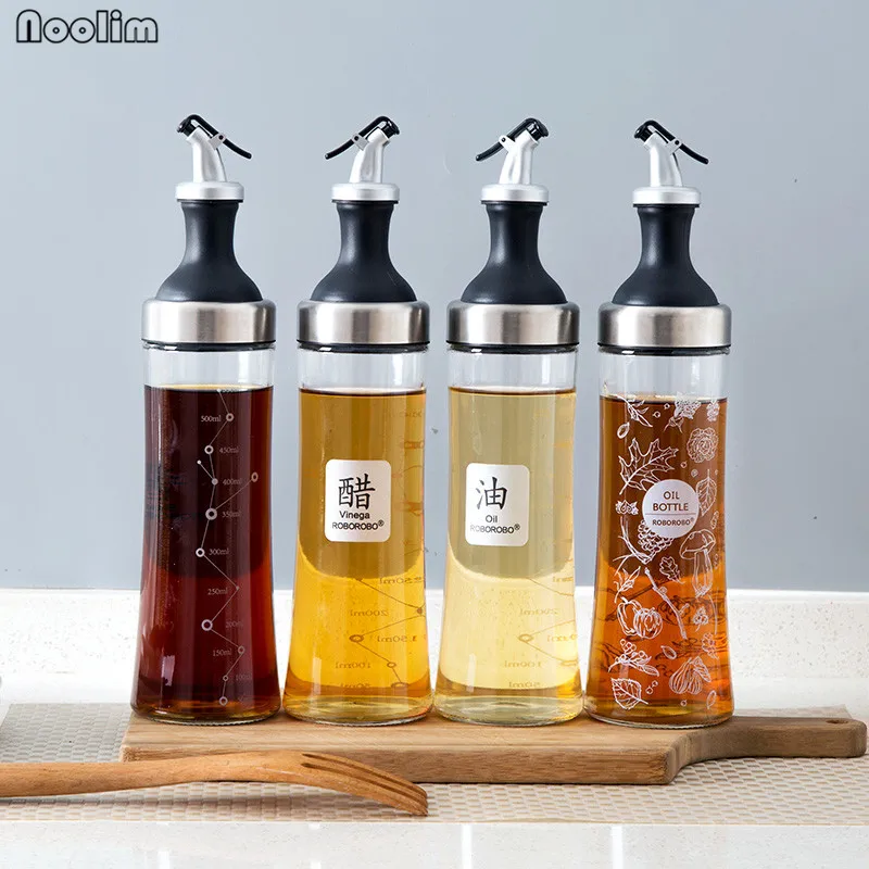 NOOLIMStainlessSteelGlassOilPotKitchenLeakProofOilBottle
