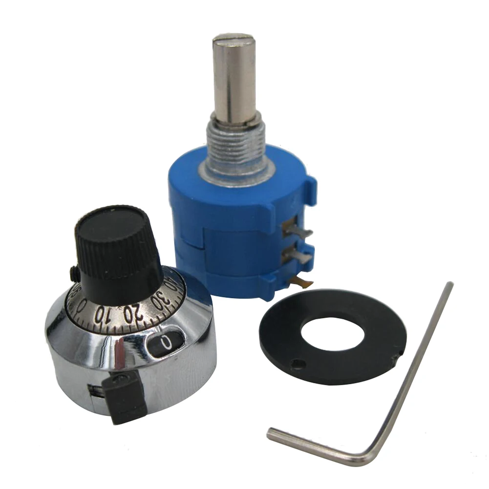 

3590S-2-102L 3590S 1K ohm Precision Multiturn Potentiometer 10 Ring Adjustable Resistor + Turns Counting Dial Rotary Knob