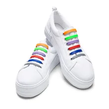 EPHER 12 шт. эластичные силиконовые шнурки радужные цвета шнурки для кроссовок без галстука гелевые шнурки радужные повседневные шнурки