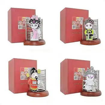 

Adeeing Metal Creative Peking Opera Character Multi-function Metal Canister Desk Pen Storage Organizer Holder r20