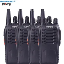 4pcs Baofeng 888s radios walkie talkie 1800mAh battery power 5w UHF 400-470MHZ ham radio transceiver Handheld Pofung bf 888s