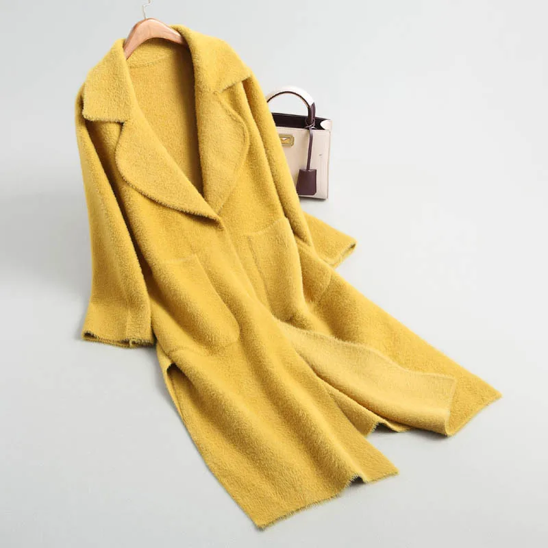 Tricot Conception Noir J189 Moelleux Femmes Doux Chic Diamant De Chaud Dames as ivoire Longue Veste Outwear jaune Picture D'hiver Luxe Tops Couleur Vestes Plaid Toucher rnn0cxW