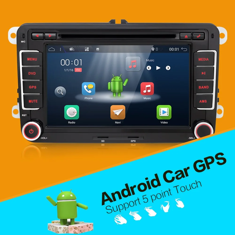 2 два Дин Aux gps Quad 4 ядра Android 7 1 dvd-плеер автомобиля ТВ для VW Skoda Поло Гольф 5 6 PASSAT CC JETTA