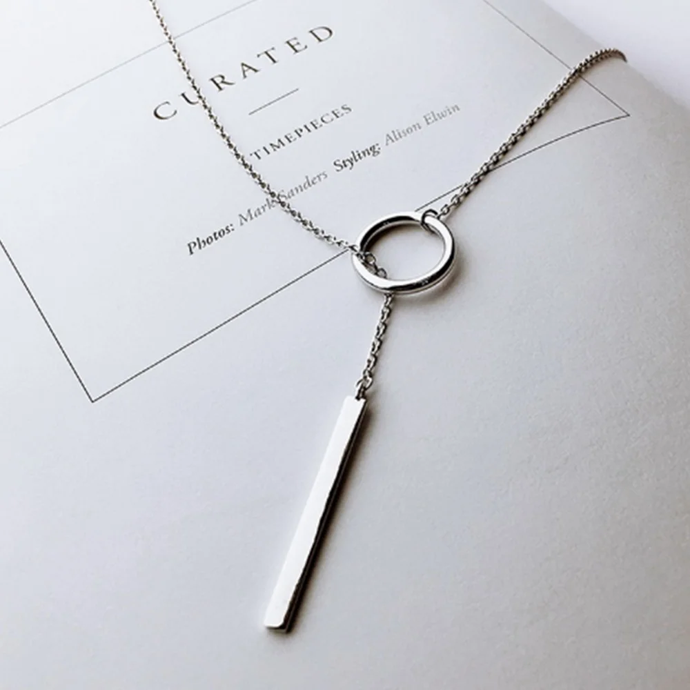 

New Circle Strip Long Chain Multi-layer Pendant Necklaces For Women Trend Sweater Chain Choker Jewelry