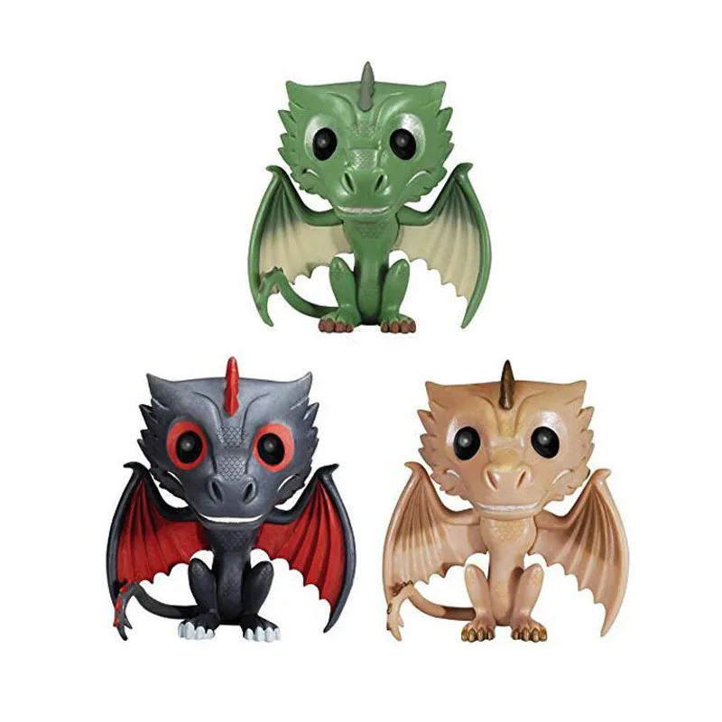 

3pcs/set Game of Thrones Rhaegal Viserion Drogon Dragon Cute PVC Action Figure Model Toys
