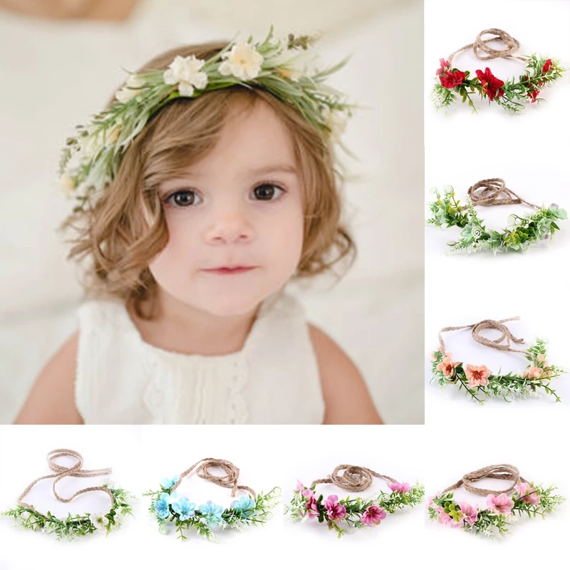 

Newborn Baby Girls Toddler Kids Flower Crown Headband Hairband Photography Prop