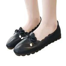 YOUYEDIAN/Женская обувь на плоской подошве; коллекция года; мягкая повседневная обувь с бантом; Женская рабочая обувь на плоской подошве; Лоферы без застежки; женская обувь на плоской подошве
