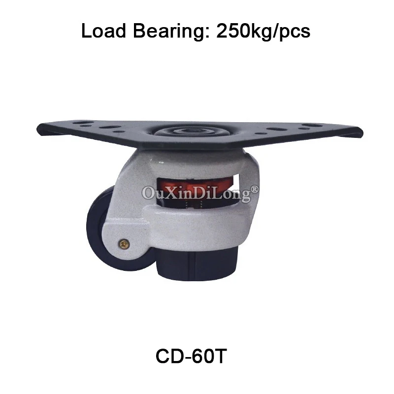 

4PCS Heavy Duty Level Adjustable Industrial Casters Mechanical Equipment Universal Swivel Nylon Wheel Castors Loading 500KG/4PCS