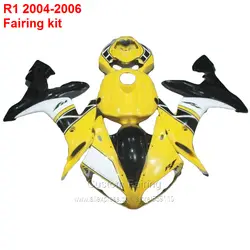 Высокое качество обтекатели для Yamaha YZF R1 04 (желтый + белый) 05 2005 тела пресс-форма Обтекатели lx40