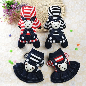 

Dog dress Pet Cat Bowknot striped Skirt Puppy dog princess dress per cani tutu dresses for dogs