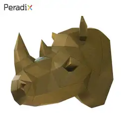3D носорог головоломки DIY Rhino головоломки носорог Бумага Модель красивая Забавный 20 шт. DIY развлечения подарок Украсить малыш