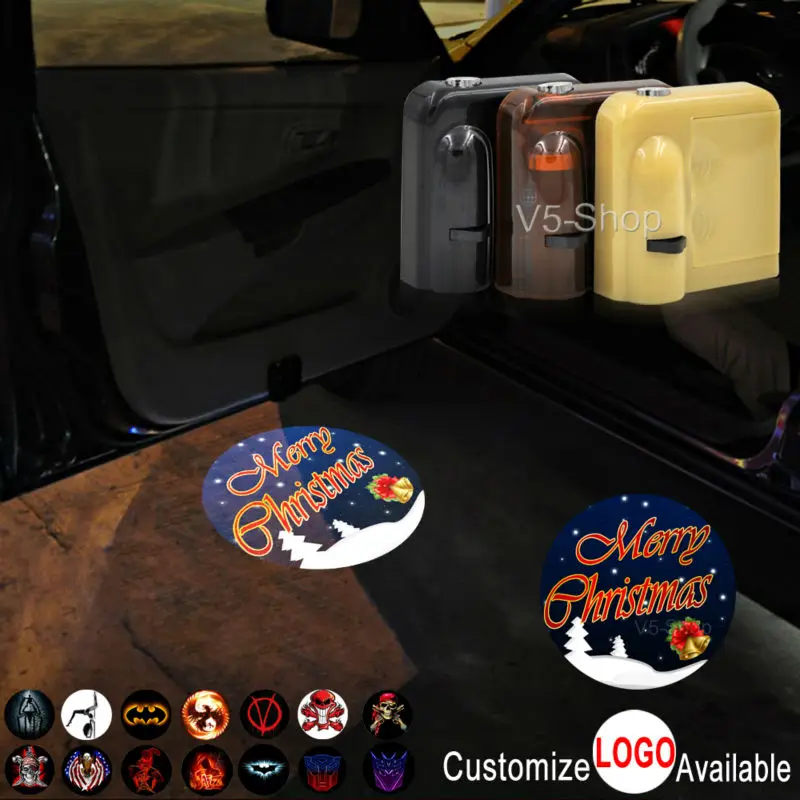 2x Wireless Car Door Merry Christmas Logo Welcome Courtesy LED Laser Projector Ghost Shadow Light | Автомобили и мотоциклы