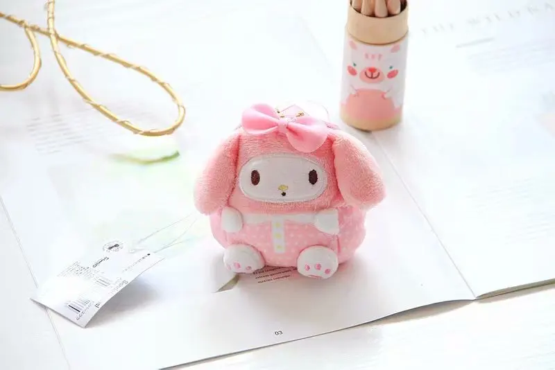 Sanrio, Hello Kitty My Melody Cinnamoroll Pom Purin мультфильм плюшевые портмоне сумки милая цепочка для ключей бумажник сумка для девочек Подарки