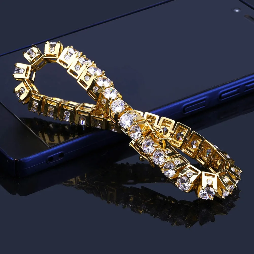 TOPGRILLZ хип хоп новая мода Iced Out Bling ювелирный браслет золотой цвет микро Pave CZ браслеты из камней 10 мм ширина для мужчин и женщин