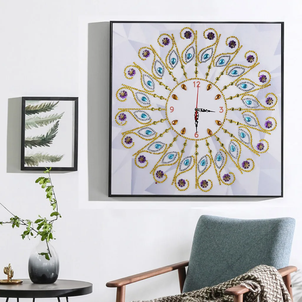 

Wall Clock Diamond Painting Special Shaped Cross Stitch Crystal Art Crafts Punto de Cruz diamante Clock Diamond Embroidery