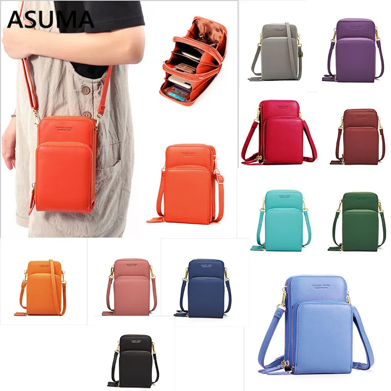 

Large Capacity Shoulder Bag for Women Card Cell Phone Pocket PU Leather Ladies Crossbody Purse Female Messenger pochette femme