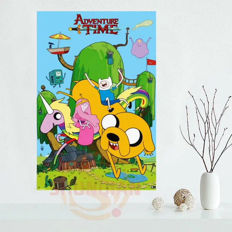 Anime Adventure Time Jake Finn Episodes Maxi Cartoon Poster Custom Satin Poster Print Cloth Fabric Wall Poster Silk Fabric Poster Custom Poster Printcartoon Poster Aliexpress